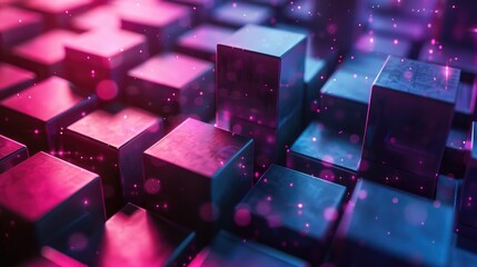 Iconic cube themed hotline background with text space