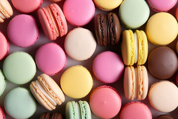 Obraz premium Colorful french macarons background