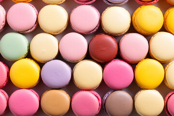 Obraz premium Colorful french macarons background