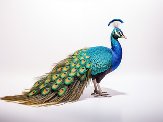 a peacock on an isolated background