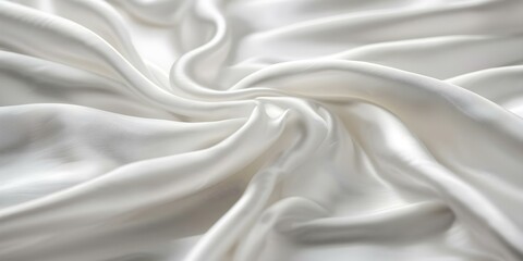 Obraz premium Closeup of shiny white silk fabric with stretch and sparkle. Concept Closeup Photography, White Silk Fabric, Stretchy Material, Sparkling Texture, Detailed Closeups