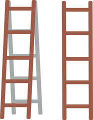 two ladder on wall  illustrative vector