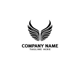 Wings logo vector illustration. Wings logo design. Modern angel wings. Shallotte of angle wings