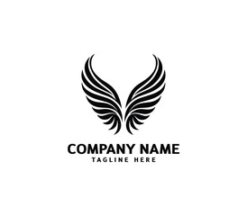 Wings logo vector illustration. Wings logo design. Modern angel wings. Shallotte of angle wings