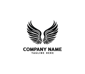 Wings logo vector illustration. Wings logo design. Modern angel wings. Shallotte of angle wings