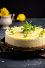 a lemon cheesecake