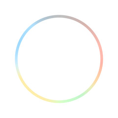 モダンな5色のパステルカラーのグラデーションの丸いフレーム - シンプルなデコレーション素材