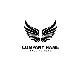 Wings logo vector illustration. Wings logo design. Modern angel wings. Shallotte of angle wings