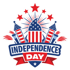 July 4th. Independence Day card with USA flag. Vector illustration.