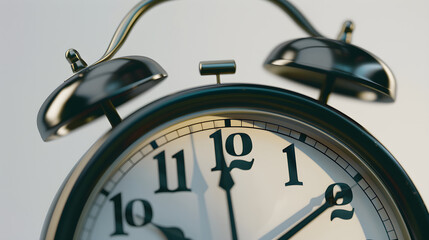 Classic Alarm Clock Ringing, Emphasizing Time Awareness and Urgency in a Close-Up Shot