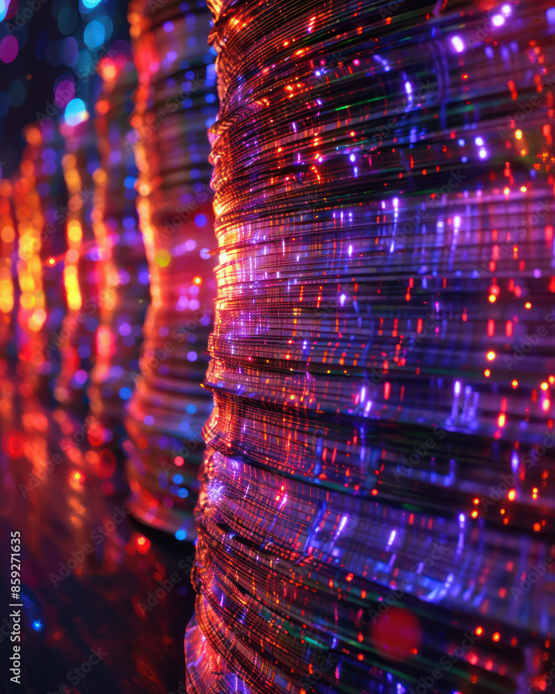 Poster mesmerizing evening bokeh background with vibrant colorful light reflections creating a magical atmo