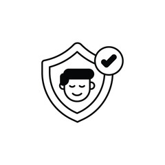 authentication icon design with white background stock illustration