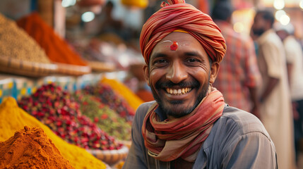 Obraz premium Smiling man in turban
