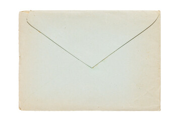 Old vintage empty blue envelope isolated
