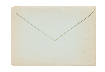 Old vintage empty blue envelope isolated