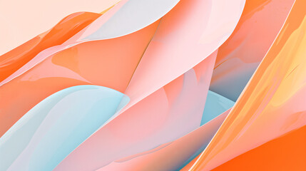 Pink, orange, and blue stripes adorn an abstract, multicolored background.