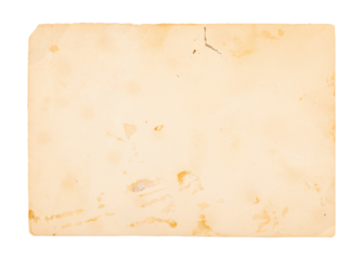 Back of vintage torn photo, old printing paper isolated