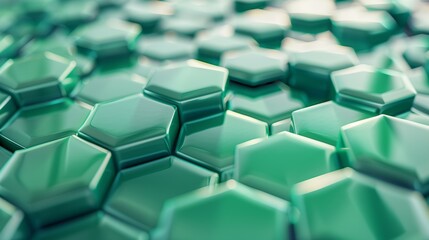 Obraz premium Abstract green hexagonal geometric tiles pattern
