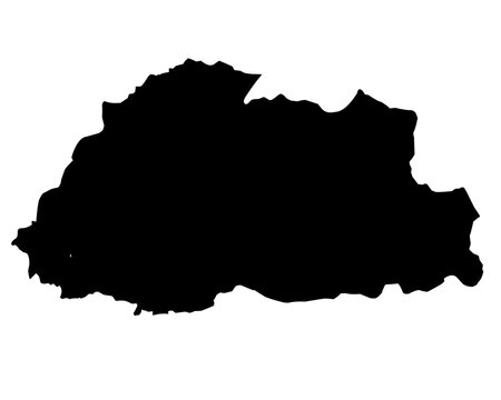 bhutan map silhouette with transparent background