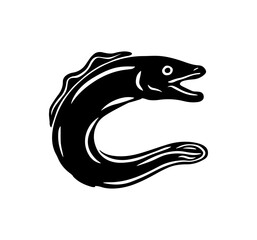 Eel silhouette vector illustration isolated on a white background 
