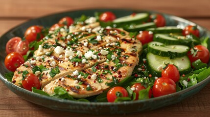 A delicious and healthy grilled chicken salad