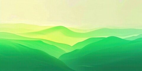 Obraz premium Abstract Green Landscape with Smooth Rolling Hills