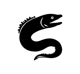 Eel silhouette vector illustration isolated on a white background 