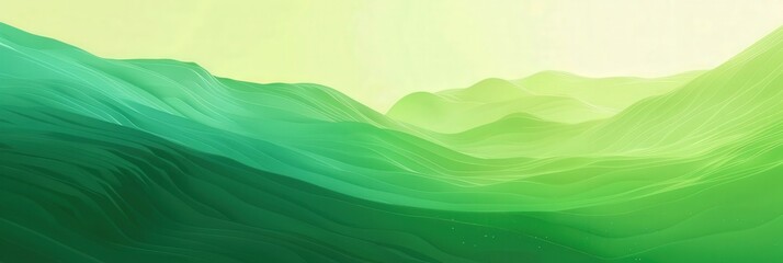 Obraz premium Abstract Green Landscape with Smooth Curves and Gradient