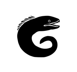 Obraz premium Eel silhouette vector illustration isolated on a white background 