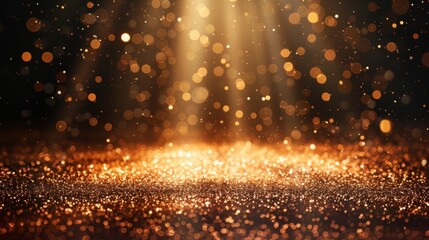 Golden Glitter with Light Beams