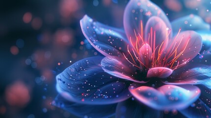 Fototapeta premium Glowing Flower with Shimmering Details