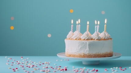 birthday cake with candles