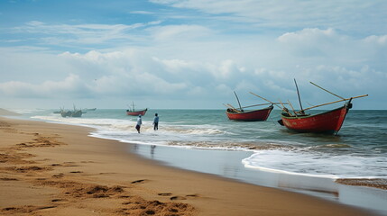 fishing boat on the beach