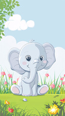 Elephant cartoon background