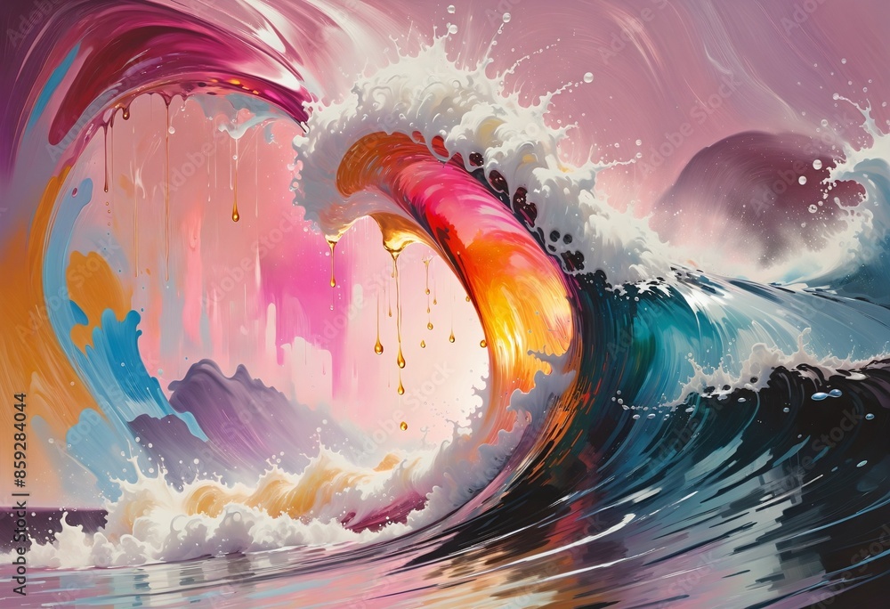 Poster vibrant color swirl: a kaleidoscope of texture and pattern