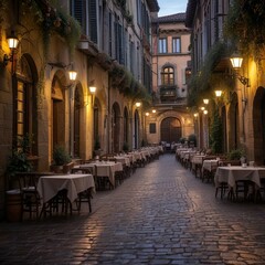 A narrow street in Italy
