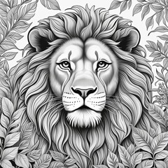 Fototapeta premium Creative Cartoon Coloring Book with Nature-Inspired Designs