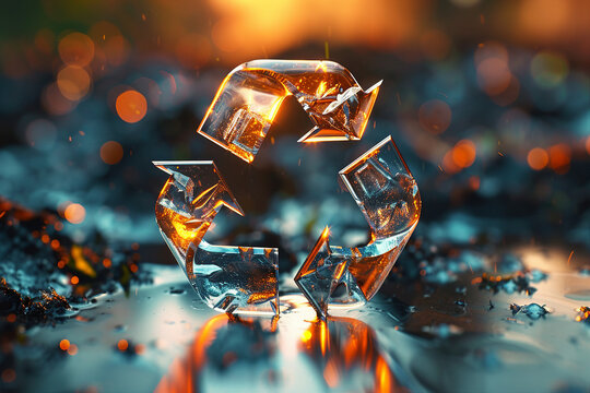 Generative AI conceptual illustration development of garbage recycling reusage clean safe planet