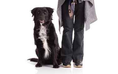 cute dog with is human friends