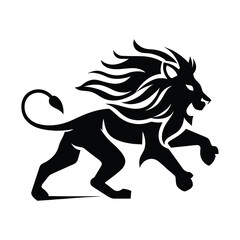 Lion silhouette, lion, silhouette painting, original lion art