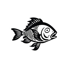 fish silhouette icon simple vector black and white