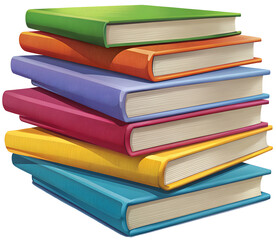 Fototapeta premium A stack of colorful textbooks back to shool concept, generative ai
