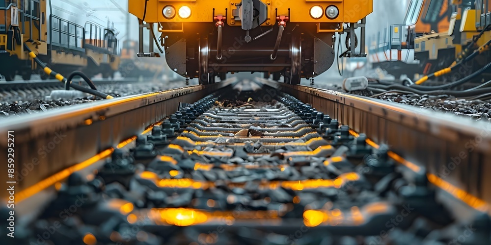 Poster dynamic track stabilizer in action during maintenance showcasing advanced stabilization techniques. 