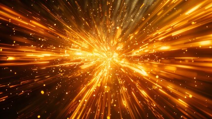 Golden Light Explosion with Sparkles