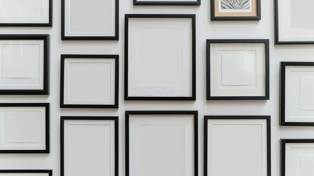 Display mock frames against a white background