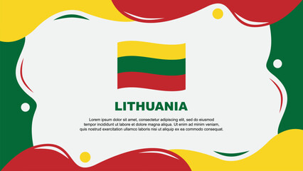 Lithuania Flag Abstract Background Flat Design Template. Lithuania Independence Day Banner Wallpaper Vector Illustration. Lithuania Background