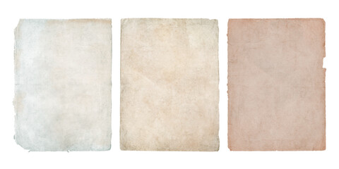 Old vintage worn ripped torn paper texture. Antique shabby sheets of parchment
