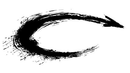 黒い墨インクで描いた矢印