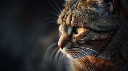 Fototapeta premium portrait of a sad cat ai generated