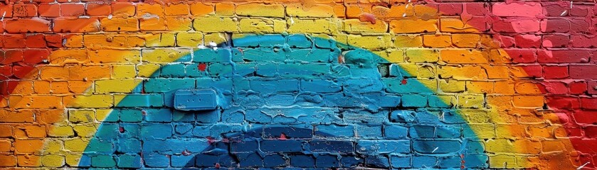 Artistic rainbow graffiti on a city wall